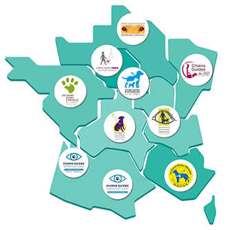 carte de France avec les différentes associations affiliées à la FFAC